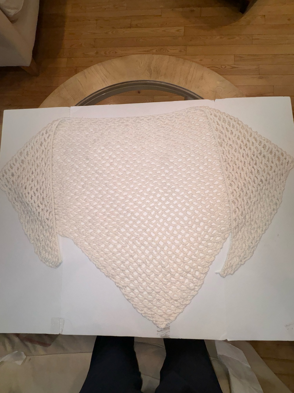 Cream Open-Knit Capelet - Women's Lightweight Layer-shawl